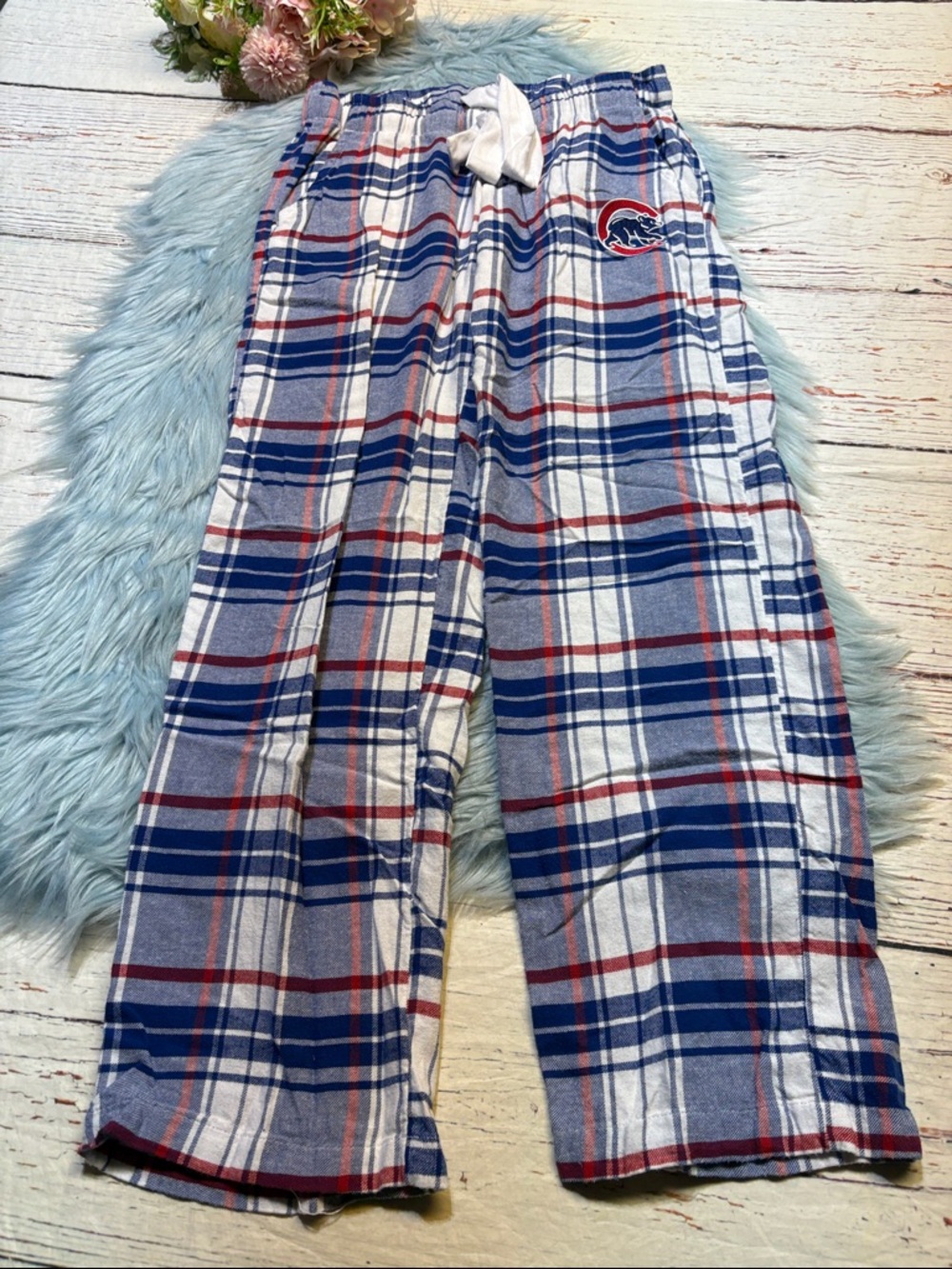 Genuine Merchandise MLB Chicago Cubs Plaid Pajama Pants sz S